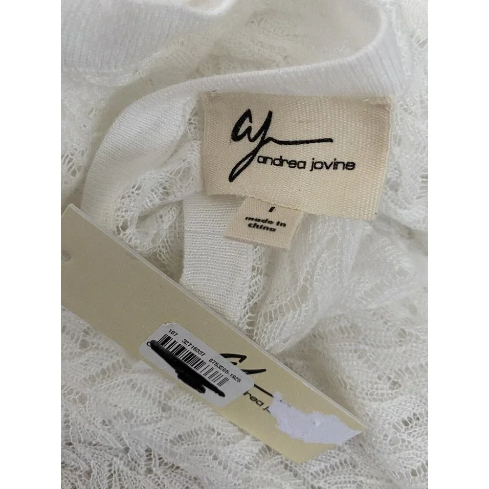 New With Tags Andrea Jovine White Lightweight Tunic Sweater Long Sleeves‎ Sz XL - Picture 11 of 12